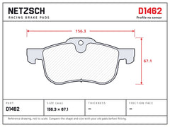 NETZSCH D1462 brake pad drawing