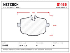 NETZSCH D1469 brake pad drawing