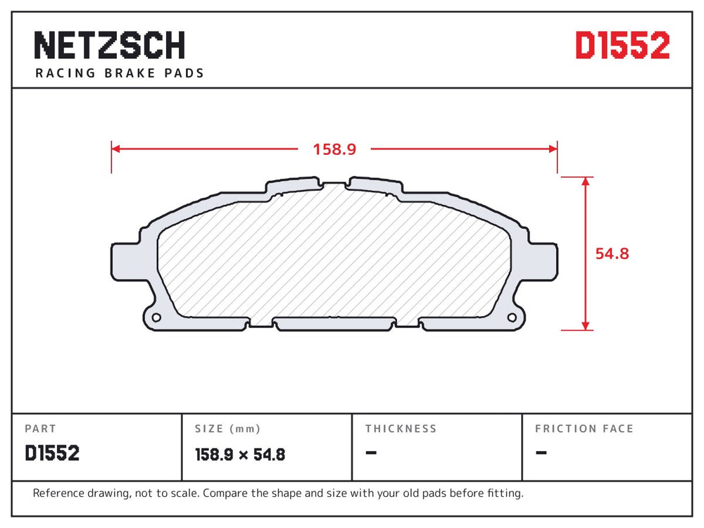 NETZSCH D1552 brake pad drawing