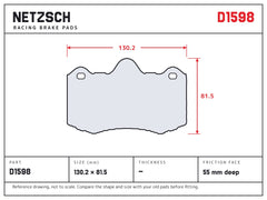NETZSCH D1598 brake pad drawing