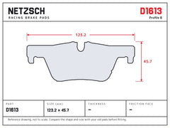 NETZSCH D1613 brake pad drawing