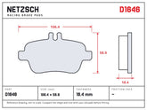 NETZSCH D1646 brake pad drawing, 18.4 mm thick