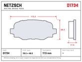 NETZSCH D1734 brake pad drawing, 17.5 mm thick