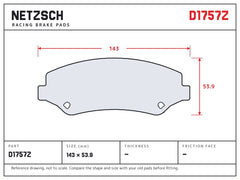 NETZSCH D1757Z brake pad drawing