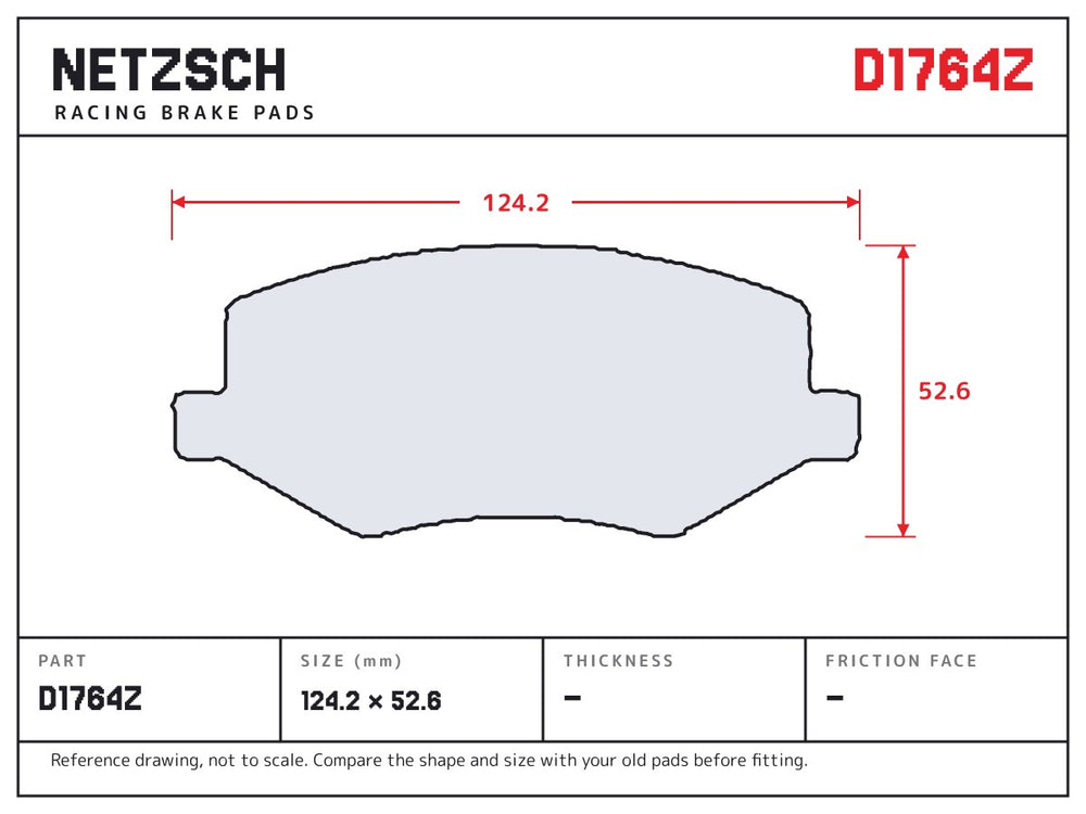 NETZSCH D1764Z brake pad drawing