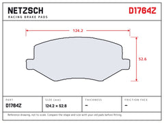 NETZSCH D1764Z brake pad drawing