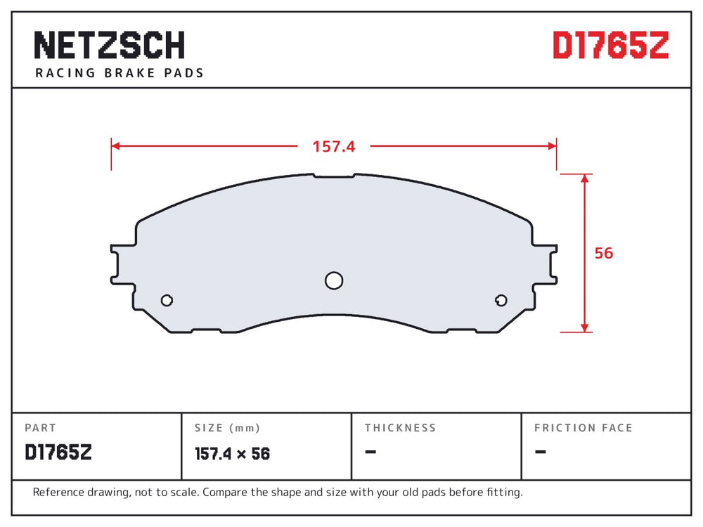 NETZSCH D1765Z brake pad drawing