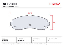 NETZSCH D1765Z brake pad drawing