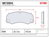NETZSCH D1768 brake pad drawing, 17.2 mm thick