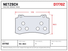 NETZSCH D1770Z brake pad drawing
