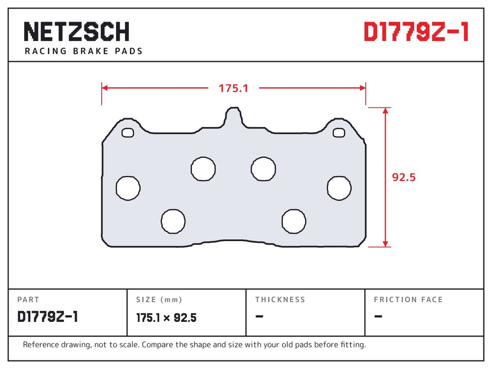 NETZSCH D1779Z-1 brake pad drawing