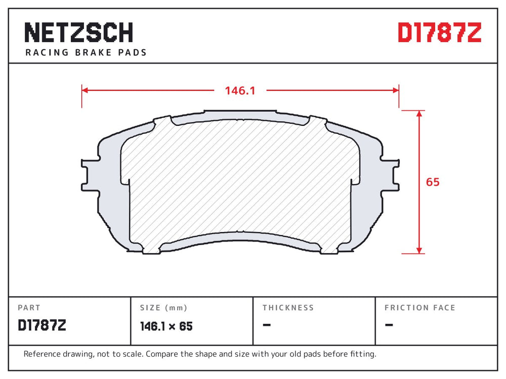 NETZSCH D1787Z brake pad drawing