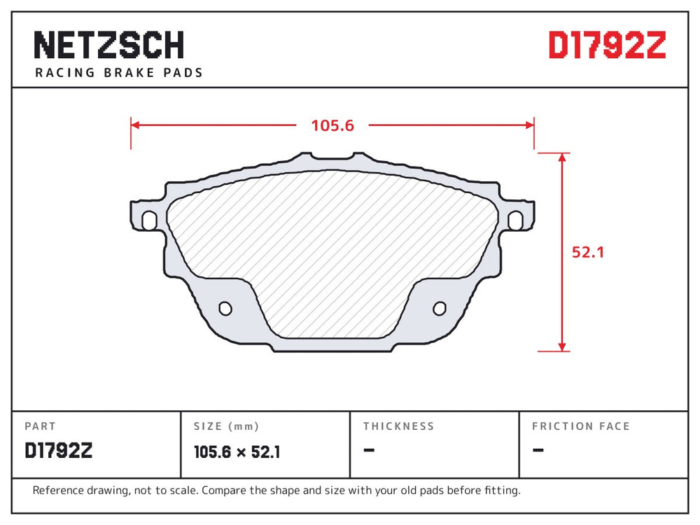 NETZSCH D1792Z brake pad drawing