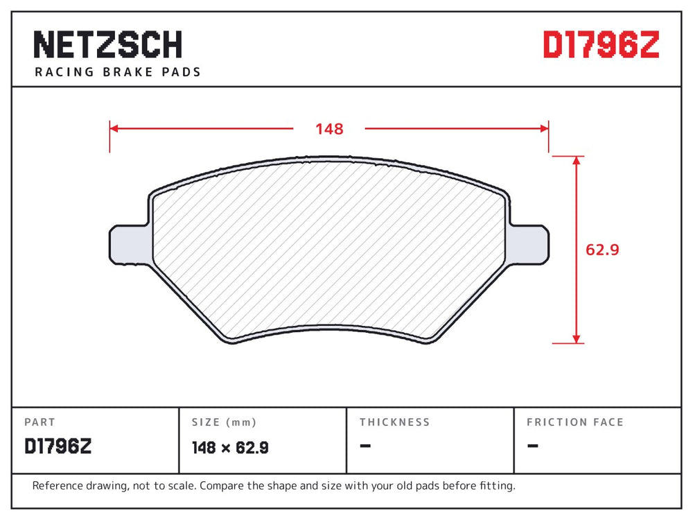 NETZSCH D1796Z brake pad drawing