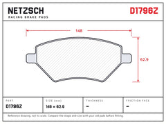 NETZSCH D1796Z brake pad drawing