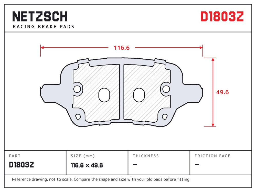 NETZSCH D1803Z brake pad drawing