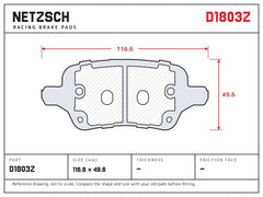 NETZSCH D1803Z brake pad drawing