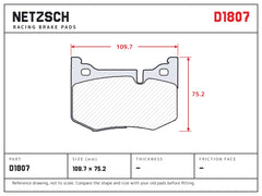 NETZSCH D1807 brake pad drawing