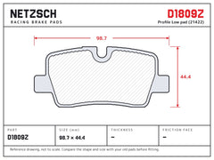NETZSCH D1809Z brake pad drawing
