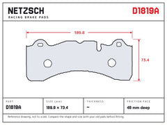 NETZSCH D1819A brake pad drawing