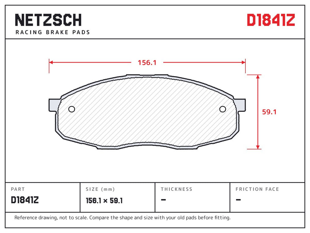 NETZSCH D1841Z brake pad drawing