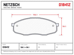 NETZSCH D1841Z brake pad drawing