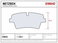 NETZSCH D1864Z brake pad drawing