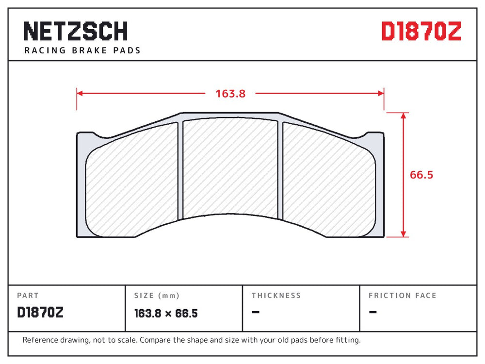 NETZSCH D1870Z brake pad drawing