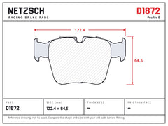 NETZSCH D1872 brake pad drawing