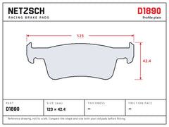 NETZSCH D1890 brake pad drawing
