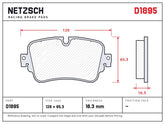 NETZSCH D1895 brake pad drawing, 16.3 mm thick