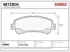 NETZSCH D1895Z brake pad drawing
