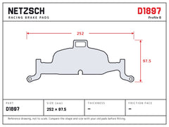 NETZSCH D1897 brake pad drawing