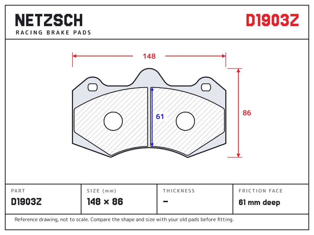 NETZSCH D1903Z brake pad drawing