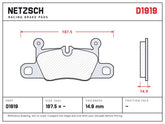 NETZSCH D1919 brake pad drawing, 14.9 mm thick