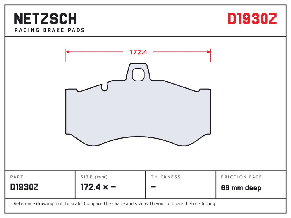 NETZSCH D1930Z brake pad drawing