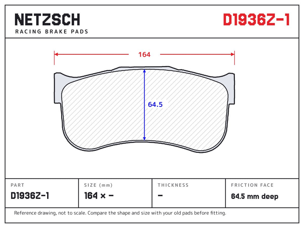 NETZSCH D1936Z-1 brake pad drawing