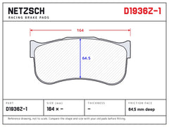 NETZSCH D1936Z-1 brake pad drawing