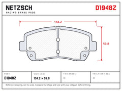 NETZSCH D1948Z brake pad drawing