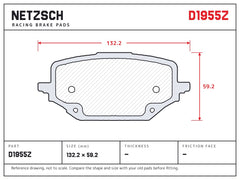 NETZSCH D1955Z brake pad drawing