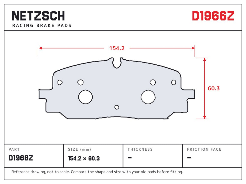 NETZSCH D1966Z brake pad drawing