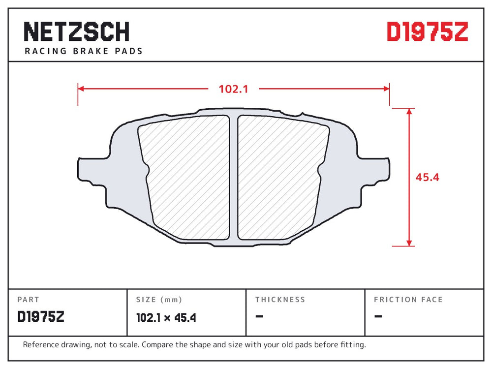 NETZSCH D1975Z brake pad drawing