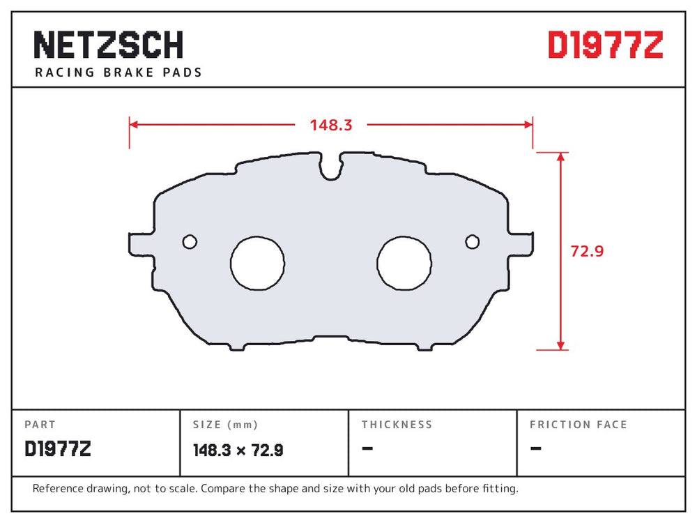 NETZSCH D1977Z brake pad drawing