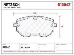 NETZSCH D1984Z brake pad drawing