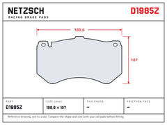 NETZSCH D1985Z brake pad drawing