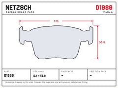 NETZSCH D1989 brake pad drawing