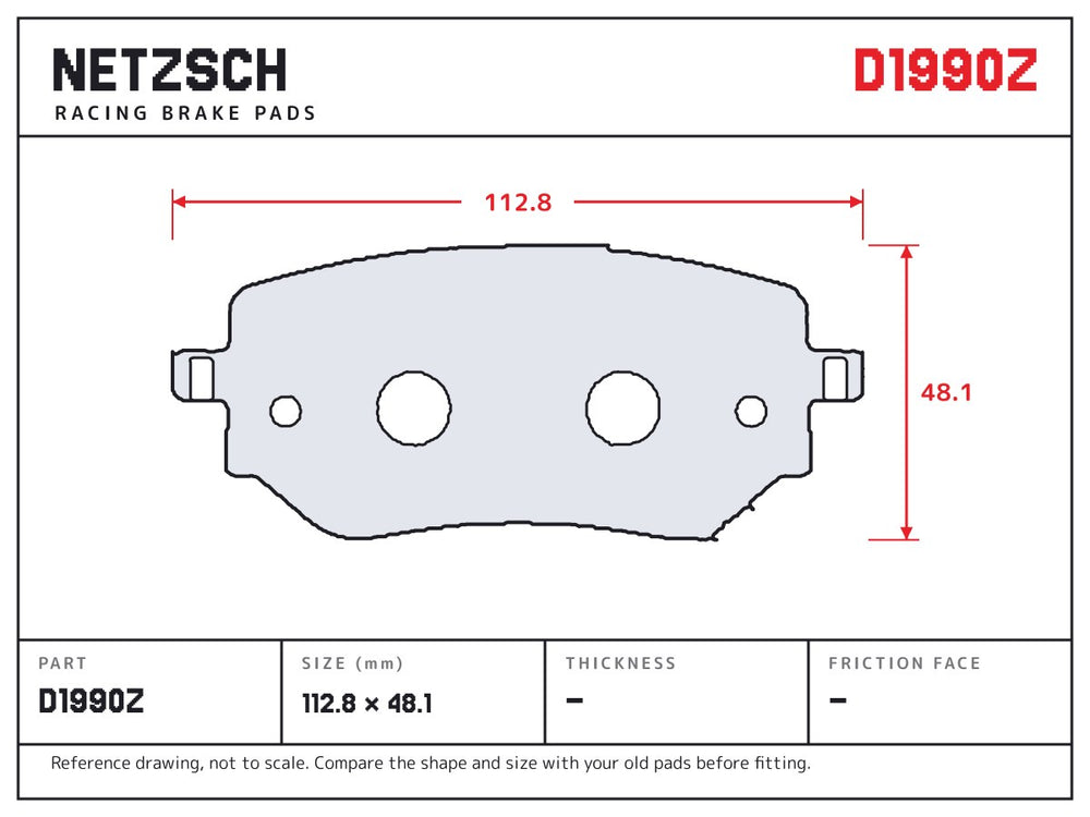 NETZSCH D1990Z brake pad drawing