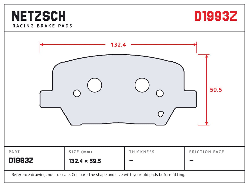 NETZSCH D1993Z brake pad drawing