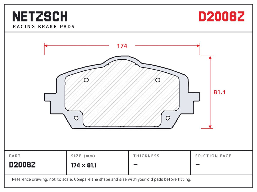NETZSCH D2006Z brake pad drawing