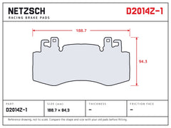NETZSCH D2014Z-1 brake pad drawing